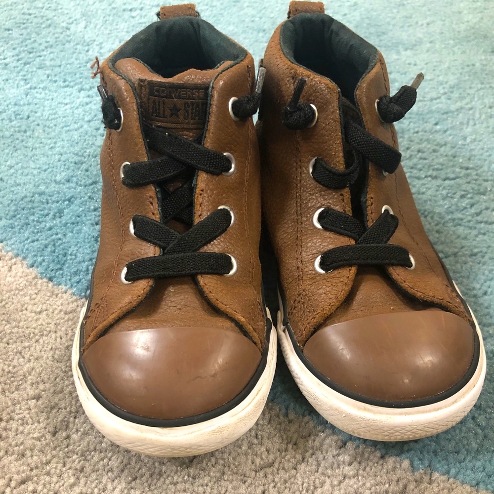 Kids leather converse high tops